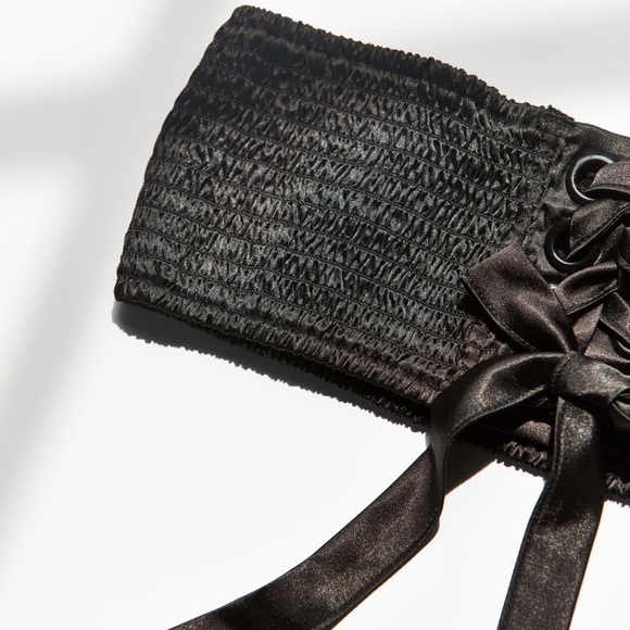 1 left! NWT black satin lace up corset belt - Picture 5 of 5